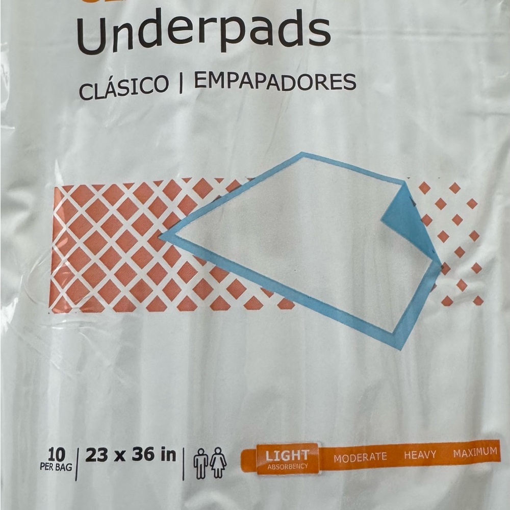 McKesson Classic Plus Underpads - White with Orange Accents